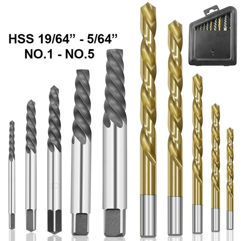 Left Hand Drill Bit Set Steel Handed Stud Remover Screw Extractor Reverse Kits Left Hand Drill Bit Set Steel Handed Stud Remover Screw Extractor Reverse Kits